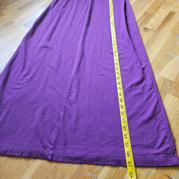 Eddie Bauer Maxi Dress Size M Purple Twist Front Sleeveless Cotton Comfy Summer - Picture 6 of 7